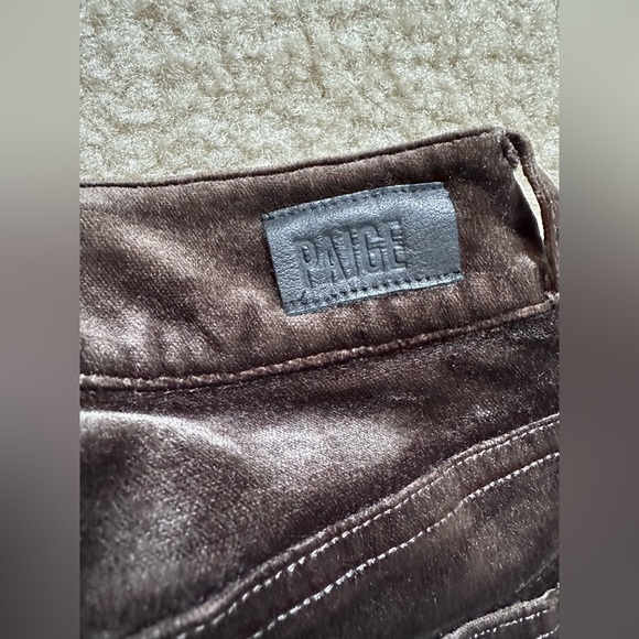 NWOT Paige women’s colette Flared Velvet Pants brown - Picture 6 of 9
